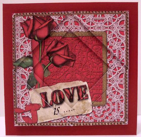Red Rose Love is 5inch Triangle Edge Spiral Stacker by Deborah Braun