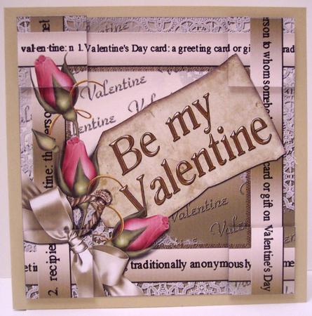 Be My Valentine Pink Rose 8in Picture Sheet by Deborah Braun