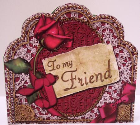 Plum Rose Friend Ornate Scalloped Bottom Stacker by Deborah Braun