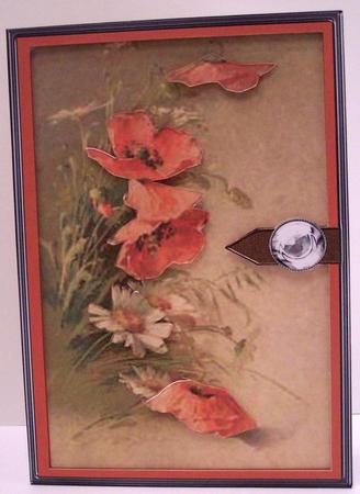 Giant Poppy Black Ironwork Card by Deborah Braun