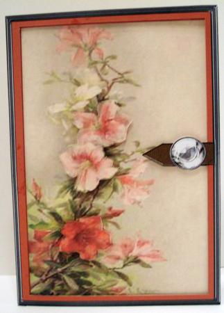 Giant Floral Spray Black Ironwork Card by Deborah Braun