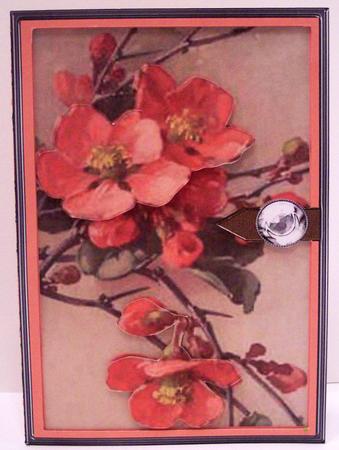 Giant Blossom 2 Black Ironwork Card by Deborah Braun