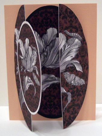 Black Tulip Round Gatefold Card & Topper by Deborah Braun