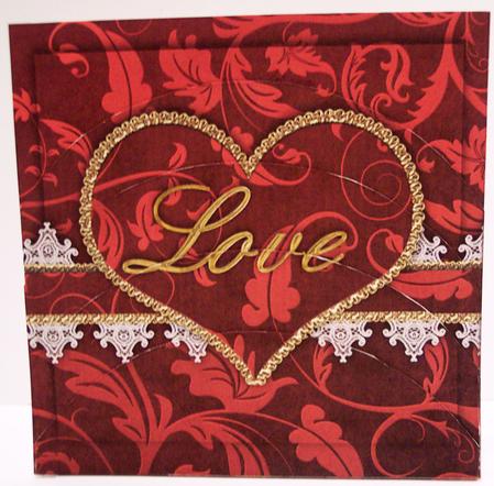 Red Lace Love 5inch Round Bottom Stacker by Deborah Braun