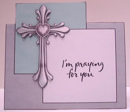 Ornate Cross Over the Edge Card in Green by Deborah Braun