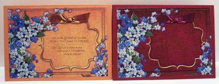 Forget-me-knots Purple and Gold Duo 7x5in Card Front Bases by Deborah Braun