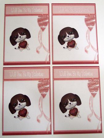 Will You Be My Valentine Love Pup A4 Card by Deborah Braun