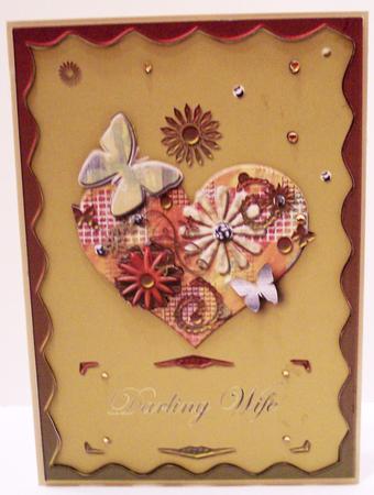 A4 Darling Wife Heart Full of Love Card by Deborah Braun