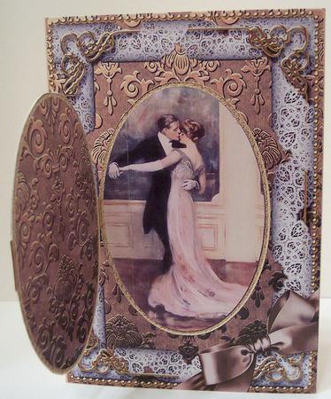 Dancing Couple A5 Locket Card Front by Deborah Braun