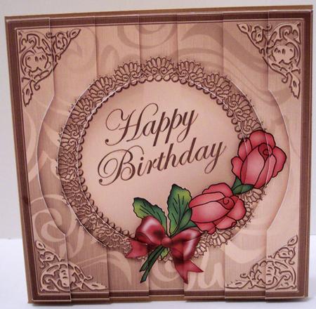 Roses and Metallic Lace Circular Side Stacker by Deborah Braun