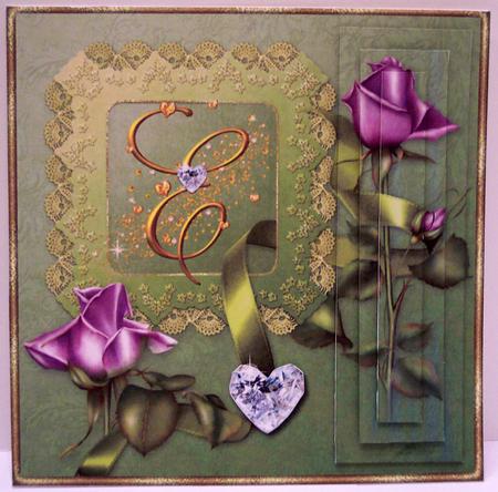 Monogram Letter E Pyramid Topper by Deborah Braun