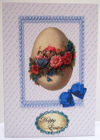 Vintage Easter Egg - Decoupaged Card Front by Deborah Braun