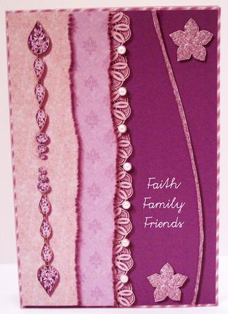Family, Faith, Friends Card Topper by Deborah Braun