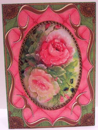Painted Roses Fancy Bracket A4 Picture Topper Sheet by Deborah Braun