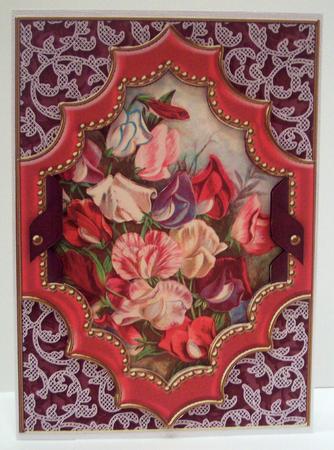Sweet Peas Ornate Diamond A4 Picture Topper Sheet by Deborah Braun