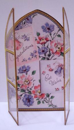 Best Wishes Church Window Large Gatefold Card by Deborah Braun