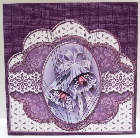 Lilac Bells Embroidery Anglaise Scallop Deco Stacker by Deborah Braun