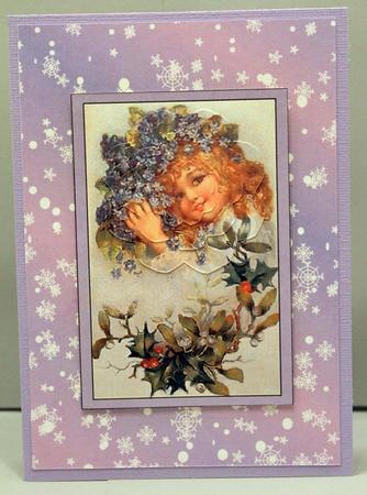 Girl with Hydrangeas and Holly Petal Pyramid by Deborah Braun