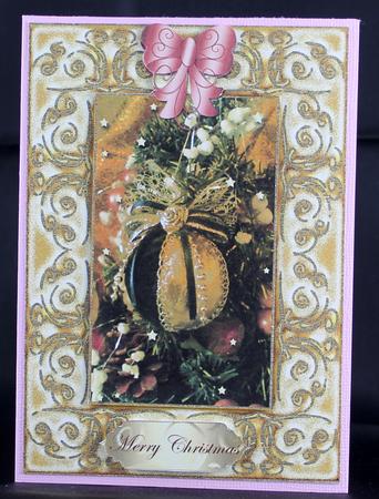 Christmas Bauble Large Topper/ Card Front by Deborah Braun