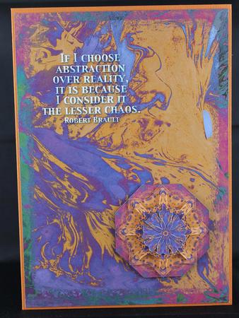 Abstraction Over Reality A5 Size 3D Medallion Card by Deborah Braun