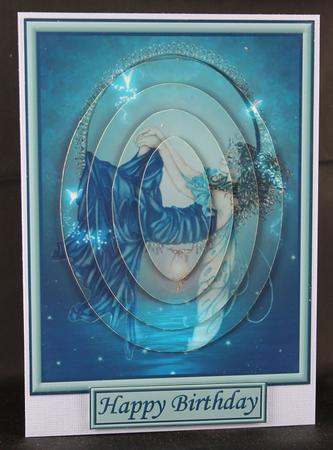 Dreamland Over the Sea Card Front with Pyramid Layers by Deborah Braun
