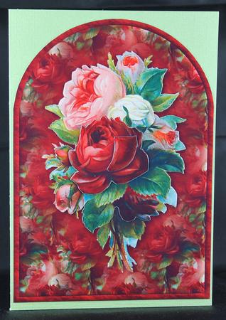 Bouquet of Roses Rounded Quick Card by Deborah Braun