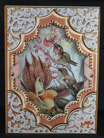 Feeding Birds Ornate Diamond A4 Picture Sheet Topper by Deborah Braun