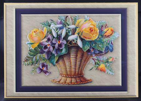 Roses in Basket Quick Card by Deborah Braun