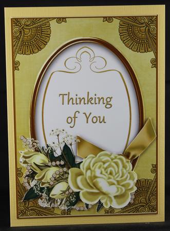 Lemon Rose Thinking of You 7x5in Oval Step by Step by Deborah Braun