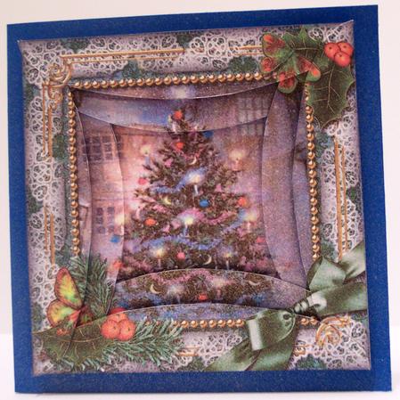 How Tree Looks Holly Square Spiral Rounded Edge Stacker by Deborah Braun