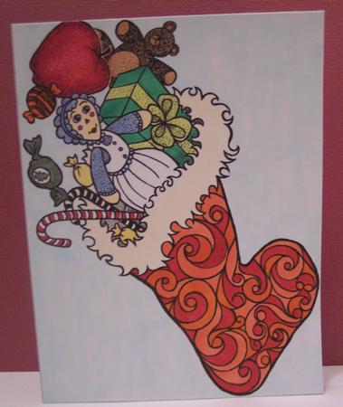 Toys in a Xmas Stocking, Digital Stamp by Deborah Braun
