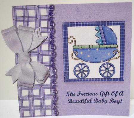 Precious Gift Baby Boy Birth Announcement or Congratulations by Deborah Braun