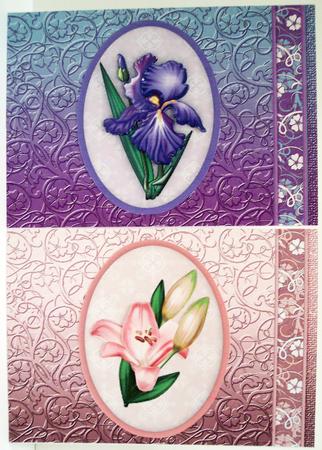Iris & Lily Cameo Toppers with Decoupage by Deborah Braun
