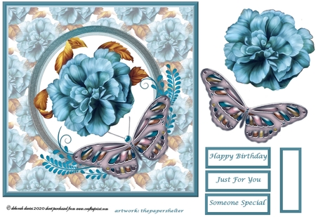 Butterfly Foldback Card by Deborah Davies