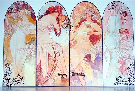 Four Fold Seasons Screen Card by Debra Macey