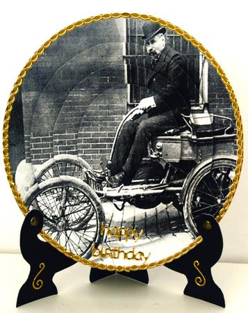 Vintage Male Pyramid Plate Card by Debra Macey