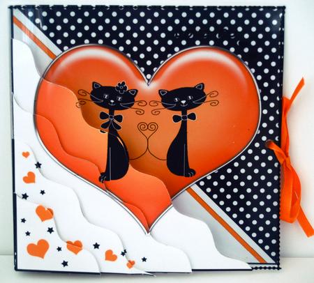 Kool Kats Purrfect Love Wavy Corner Side Stacker Topper by Debra Macey