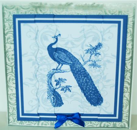 Blue Peacock Wavey Edge by Debra Macey