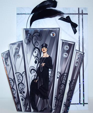 Deco Style Panels with Deco Flapper Lady by Debra Macey