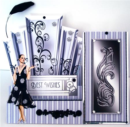 Art Deco Silver Panels with Stylish Lady by Debra Macey