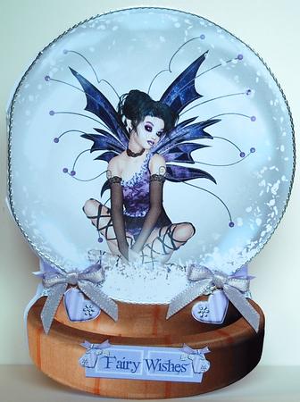 Lilac Fairy Snow Globe Quick Card by Debra Macey