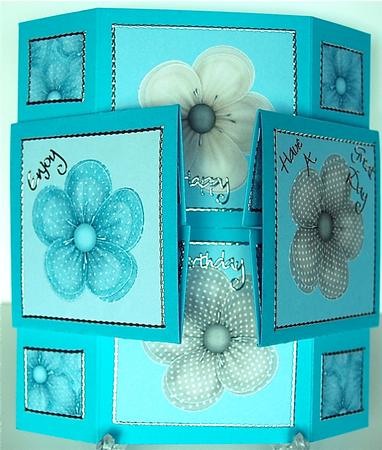 Blooming Lovely in Blue Again Waterfall Card Sheet by Debra Macey