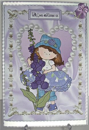 Little Girl with Flowers, A4 Topper by Debra Macey