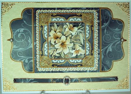 White Lillies Lace Bracket Wrap Card by Debra Macey