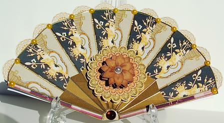 Oriental Fan Shaped Card by Debra Macey