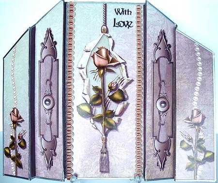 Roses on Theatre Fold Card 2 by Debra Macey