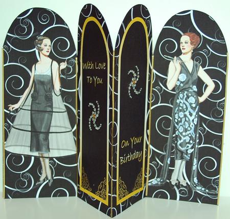 1920s Four Fold Screen Card by Debra Macey