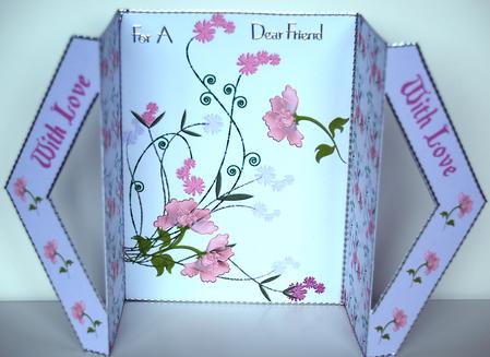 Pink and Lilac Flowers Double Gatefold Triangle Front by Debra Macey