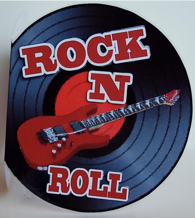 Rock N Roll Shaped Card with 3D Elements by Debra Macey