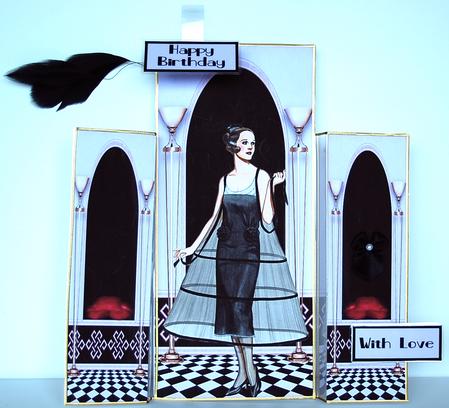 Art Deco Lady in Black Theatre Fold by Debra Macey
